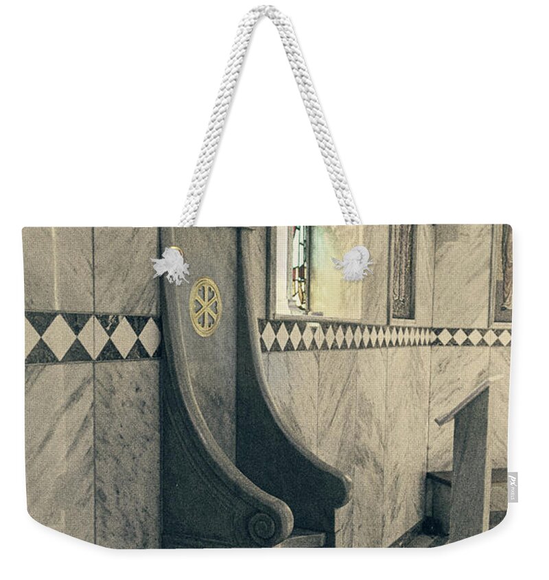 Chapel Weekender Tote Bag featuring the photograph Serenity by M Kathleen Warren