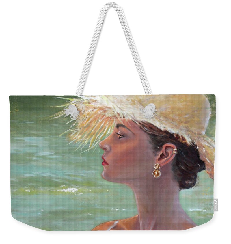 Serenity Weekender Tote Bag featuring the painting Serenity by Michael Rock