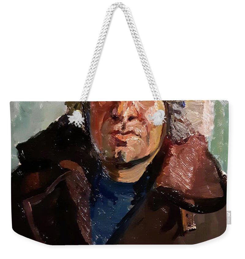 Portrait Weekender Tote Bag featuring the painting Sergey by Juliya Zhukova