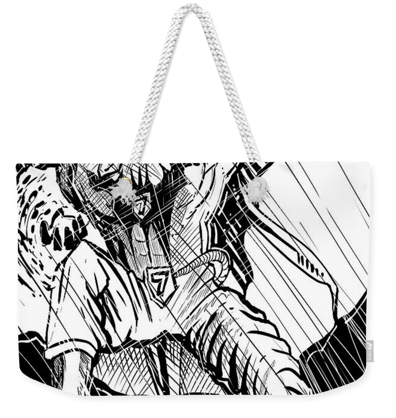 Seven Snake Weekender Tote Bag featuring the painting Seven Snake by John Gholson