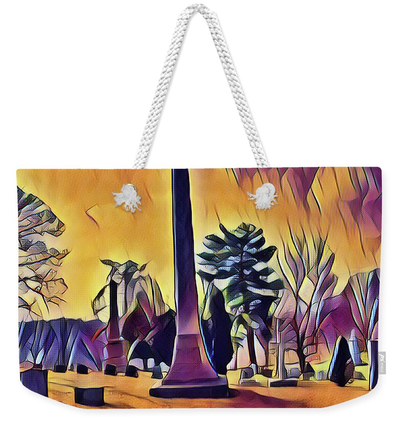 Sewickley Weekender Tote Bag featuring the mixed media Sewickley Cemetery by Christopher Reed