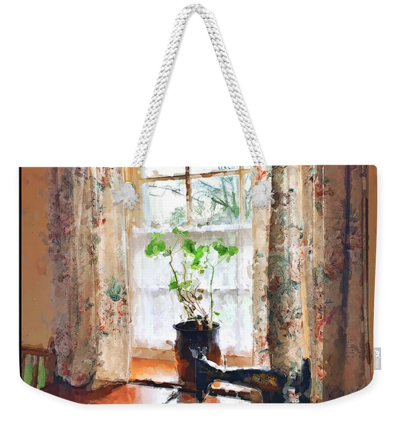 Ireland Weekender Tote Bag featuring the photograph Sewing By The Window by Peggy Dietz