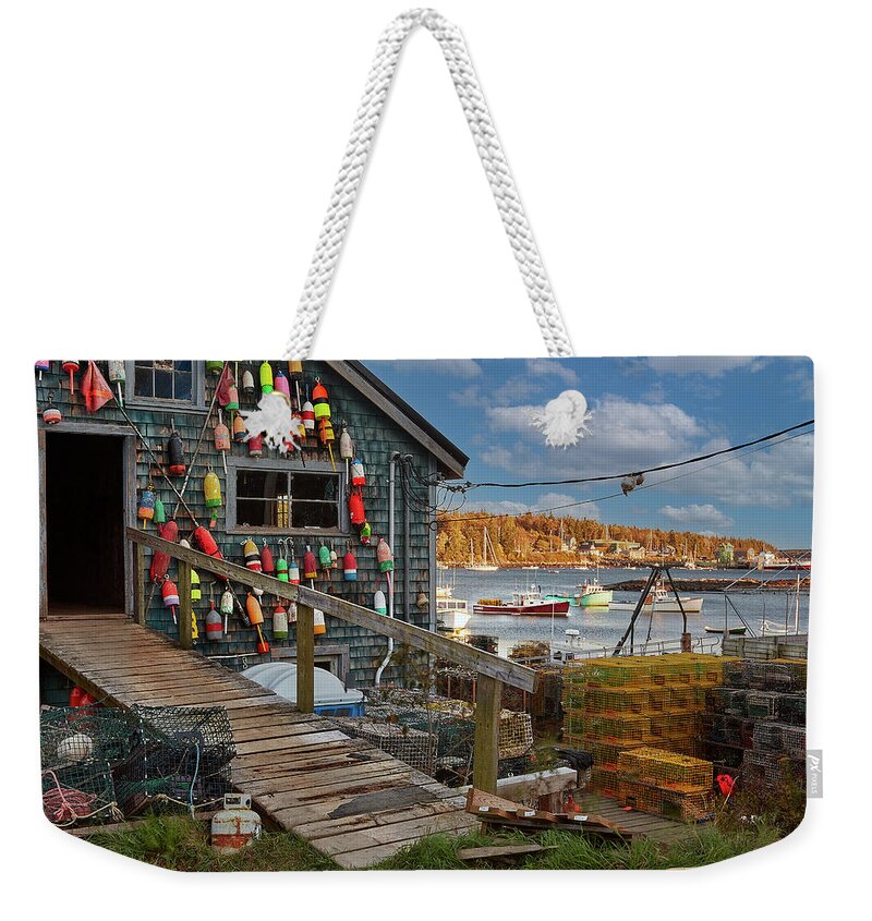 Maine Weekender Tote Bag featuring the photograph Shack in Bar Harbor by Jon Glaser