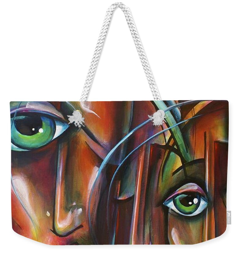 Urban Expressions Weekender Tote Bag featuring the painting Shade by Michael Lang
