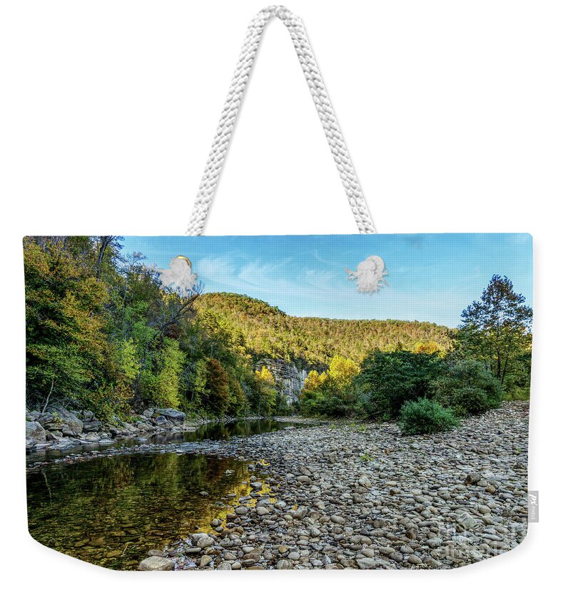 Buffalo National River Weekender Tote Bag featuring the photograph Shaded Buffalo National River by Jennifer White