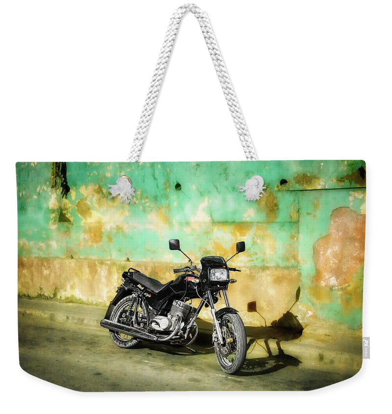 Motocross Weekender Tote Bag featuring the photograph Shadow Of A Motorbike by Micah Offman