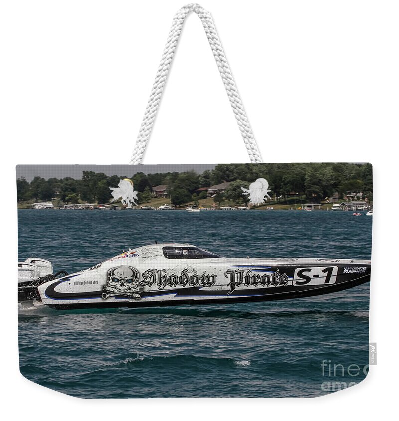 Boat Weekender Tote Bag featuring the photograph Shadow Pirate by Michael Petrick