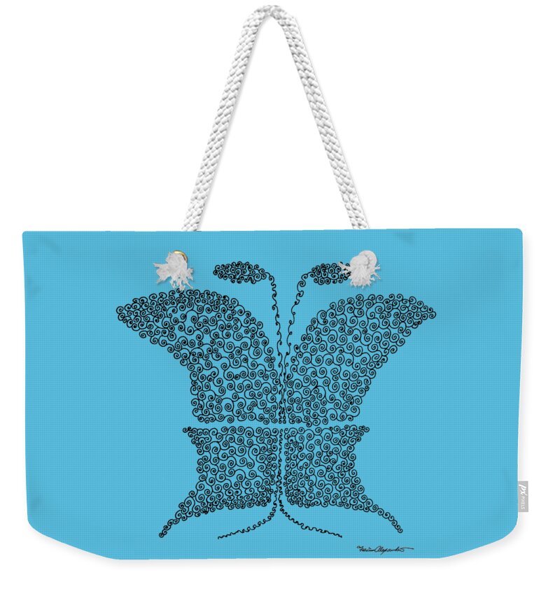 Abstract Weekender Tote Bag featuring the drawing Shape Of The Dream by Fei A
