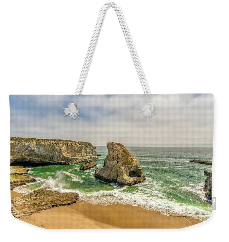California Weekender Tote Bag featuring the photograph Shark Fin Cove Sunny Afternoon by Kenneth Everett