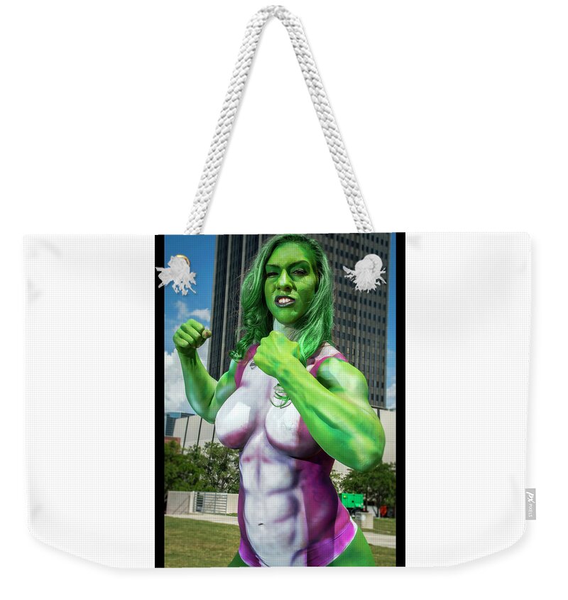 Cosplay Weekender Tote Bag featuring the photograph She-Hulk #1 by Christopher W Weeks