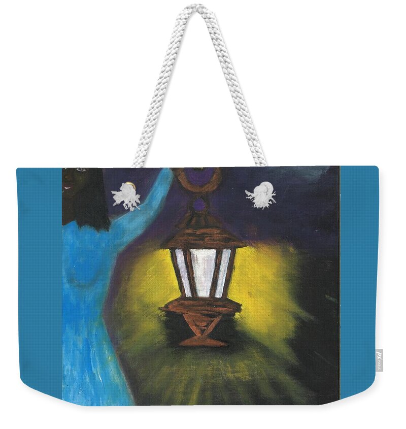Guide Weekender Tote Bag featuring the painting She Lights The Way by Esoteric Gardens KN
