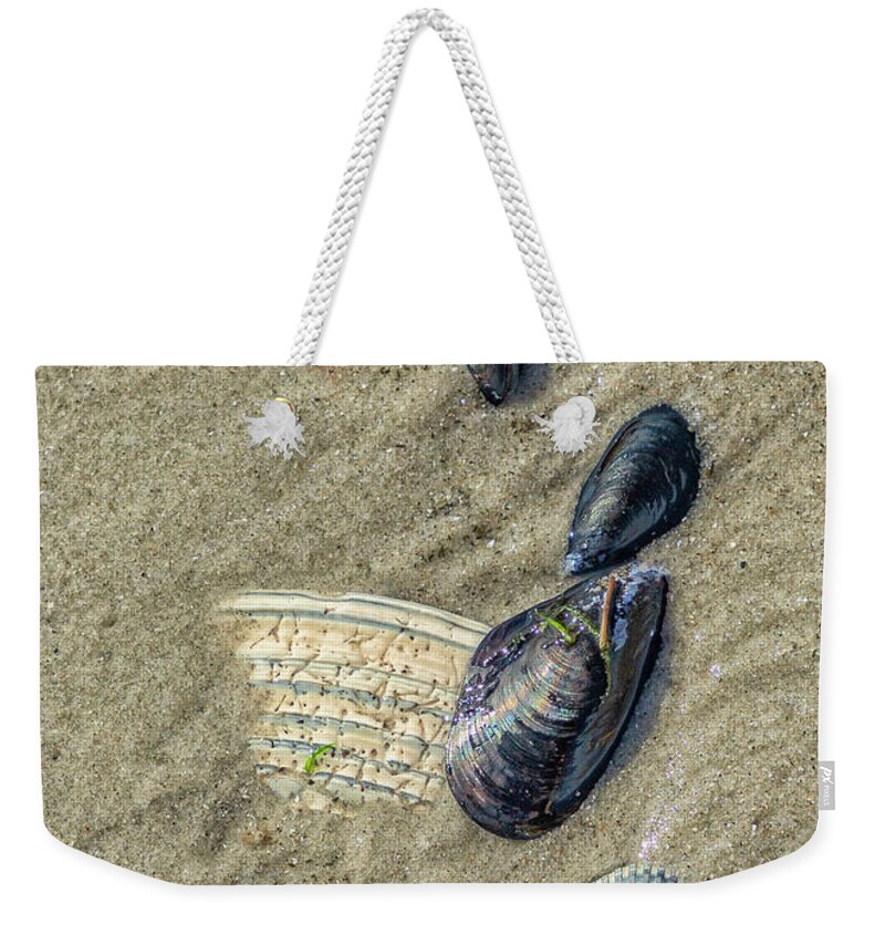 Mussels Weekender Tote Bag featuring the photograph Shell Abstract by Cate Franklyn