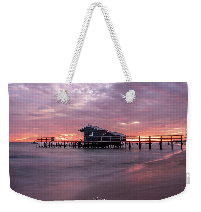 The Shelley Beach Jetty Weekender Tote Bag featuring the photograph Shelley Beach Jetty 2 by Vicki Walsh