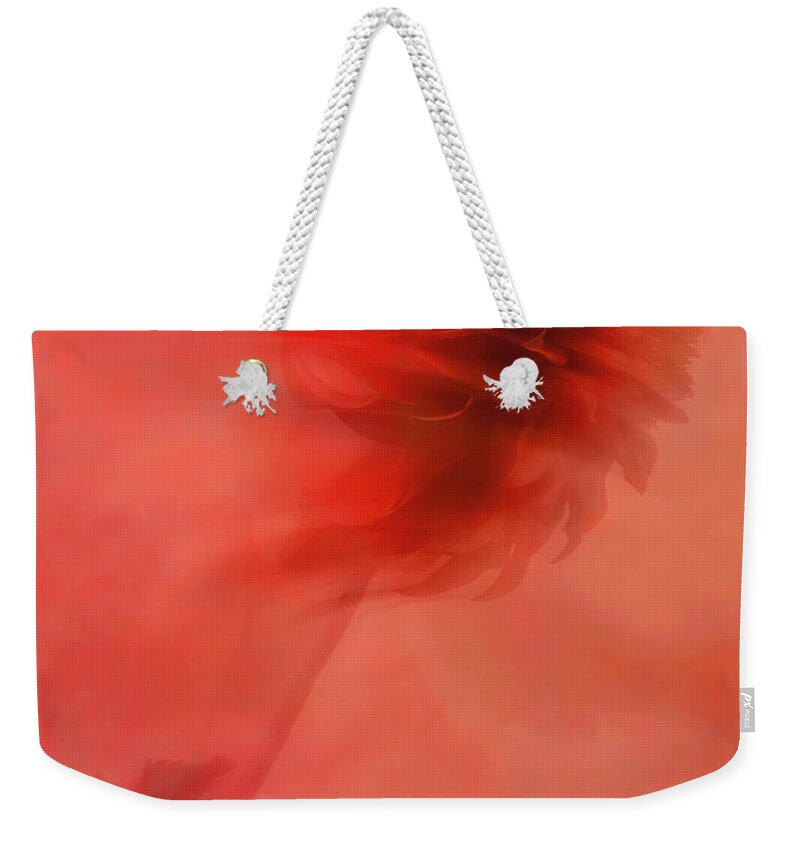 Dahlia Weekender Tote Bag featuring the photograph She's Innocent by Cynthia Dickinson