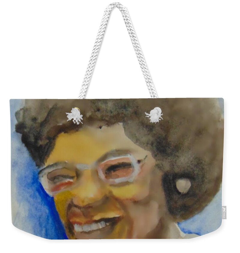 Gouache Weekender Tote Bag featuring the painting Shirley Chisholm by Saundra Johnson