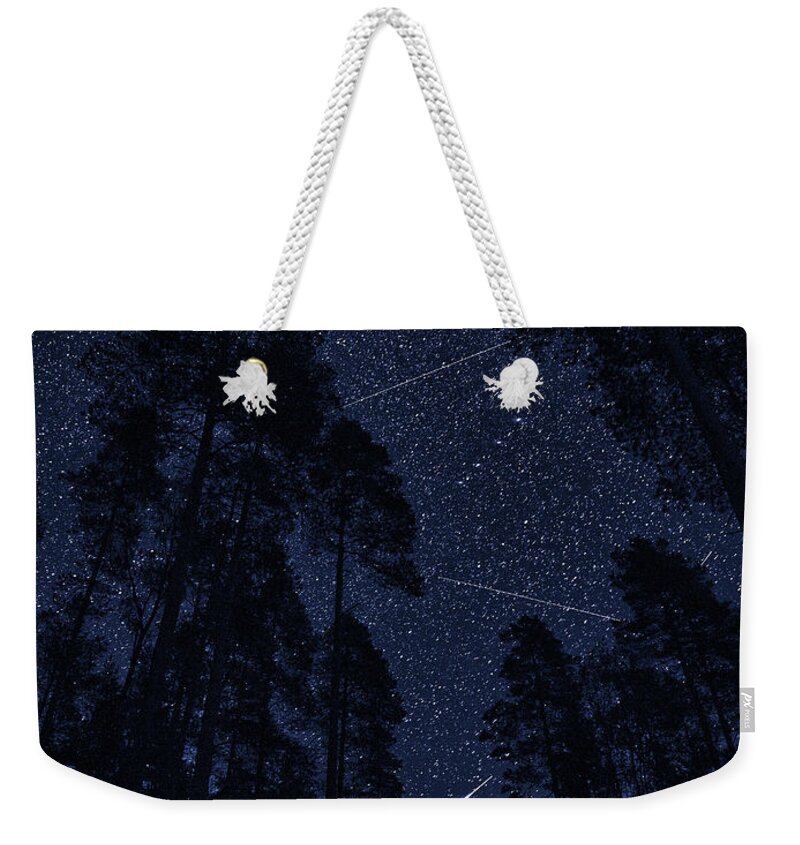 Finland Weekender Tote Bag featuring the photograph Shooting stars collage by Jouko Lehto
