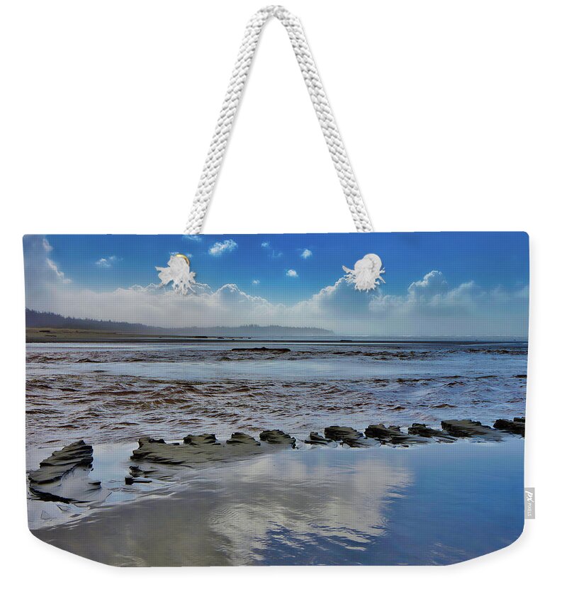 Tofino Weekender Tote Bag featuring the photograph Shoreline Erosion by Allan Van Gasbeck