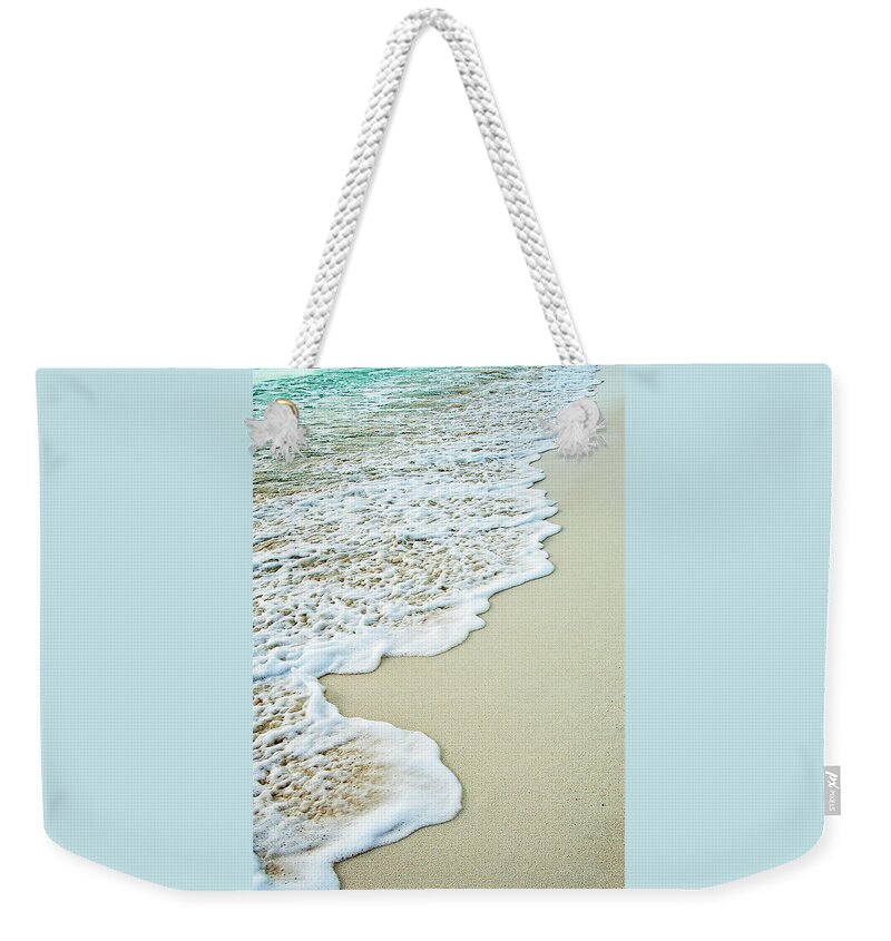 Shoreline Weekender Tote Bag featuring the photograph Shoreline Stroll by Jill Love