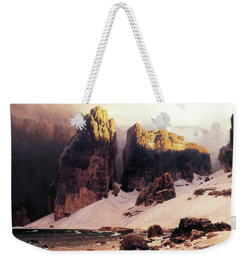 Shores Weekender Tote Bag featuring the painting Shores of Oblivion by Eugen Bracht