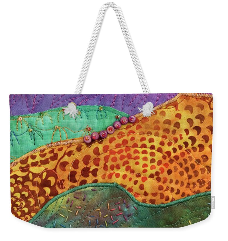 Shrine To Land And Sky Weekender Tote Bag featuring the mixed media Shrine to Land and Sky E by Vivian Aumond