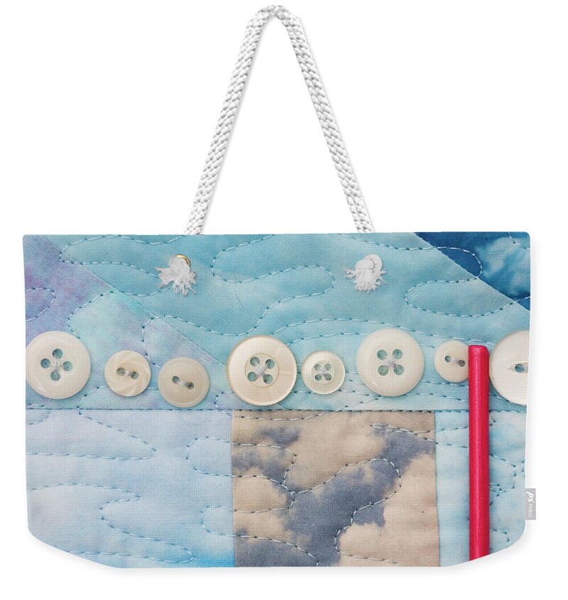 Shrine To Land And Sky Weekender Tote Bag featuring the mixed media Shrine to Land and Sky F by Vivian Aumond