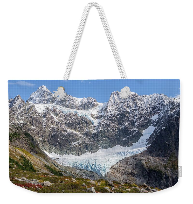 Mount Shuksan Weekender Tote Bag featuring the photograph Shuksan Glacier by Michael Rauwolf