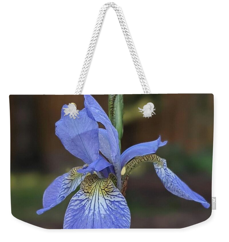 Siberian Iris Weekender Tote Bag featuring the photograph Siberian iris by Lisa Mutch
