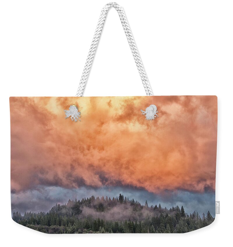 Fog Weekender Tote Bag featuring the photograph Sierra Storm Twilight 5514 by Tom Kelly