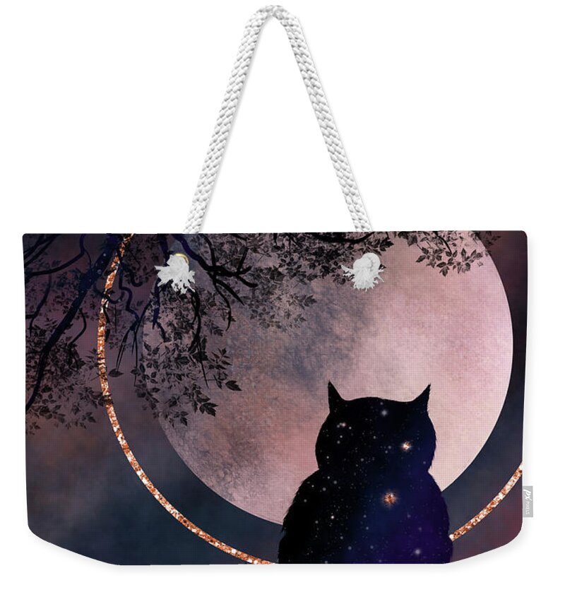 Owl Weekender Tote Bag featuring the digital art Silent Wings by Rachel Emmett