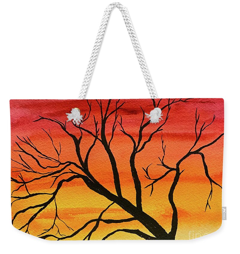 Tree Weekender Tote Bag featuring the mixed media Silhouette by Lisa Neuman