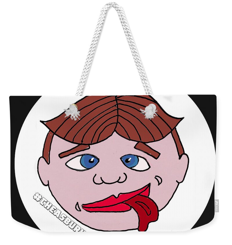 Tillie Weekender Tote Bag featuring the drawing Silly Boy by Patricia Arroyo