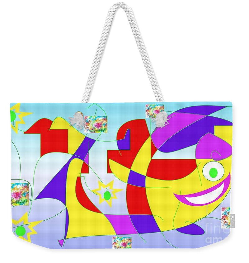 Colorful Weekender Tote Bag featuring the digital art Silly Shapes by Denise F Fulmer