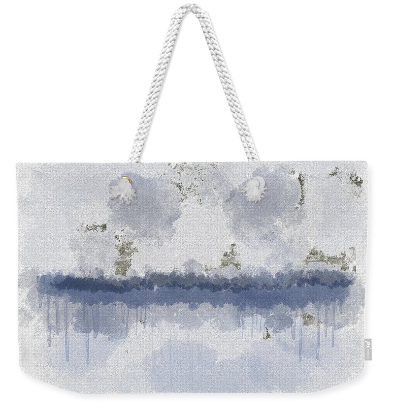 Dreamy Weekender Tote Bag featuring the digital art Silver Lake by Alison Frank