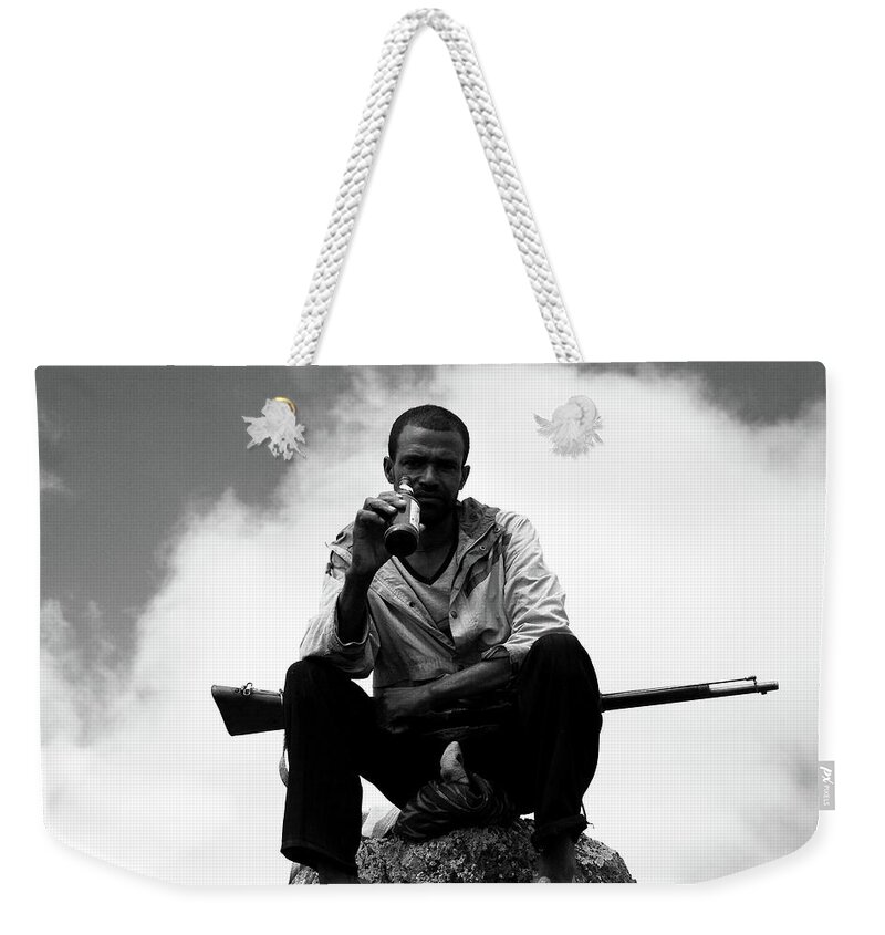 Ethiopia Weekender Tote Bag featuring the photograph Simien Mountain Guard by Aidan Moran