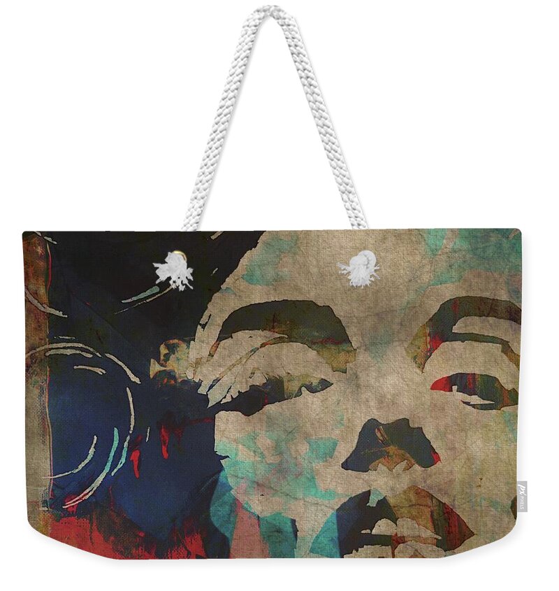 Marilyn Monroe Art Weekender Tote Bag featuring the mixed media Since I Don't Have You - Marilyn Monroe by Paul Lovering