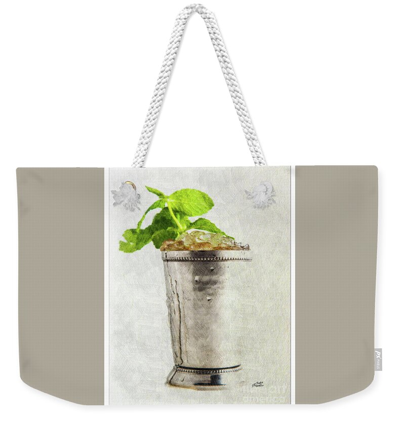 Cocktail Weekender Tote Bag featuring the digital art Single Mint Julep by CAC Graphics