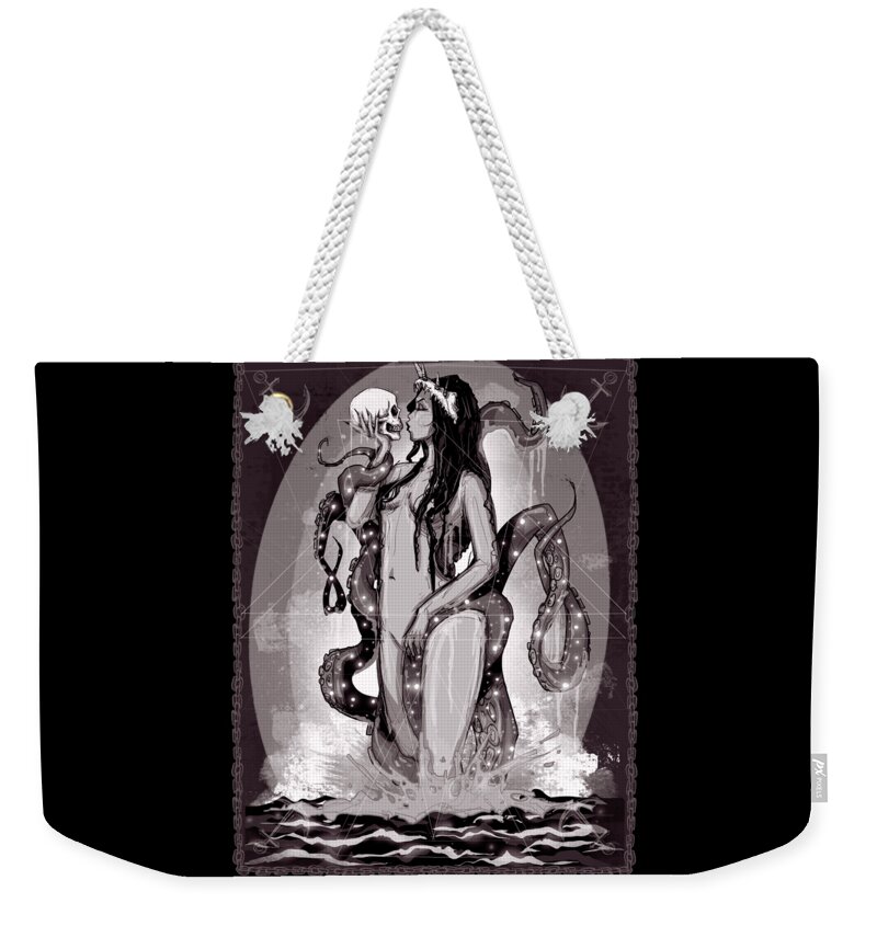Siren Weekender Tote Bag featuring the drawing Siren II by Ludwig Van Bacon