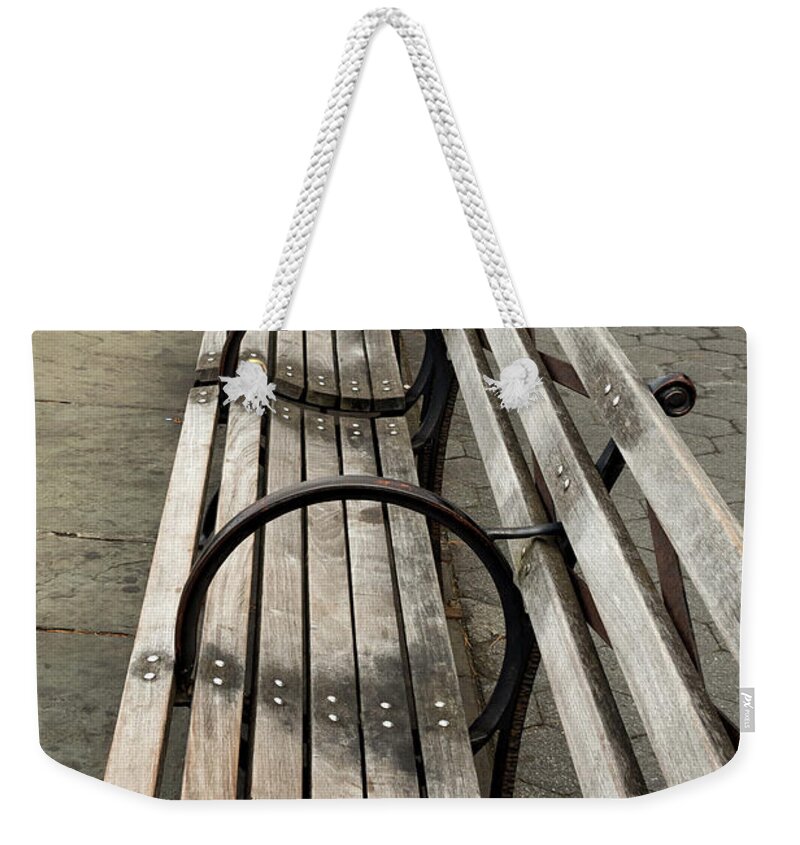 New York City Weekender Tote Bag featuring the photograph Sit Awhile by Leslie Struxness