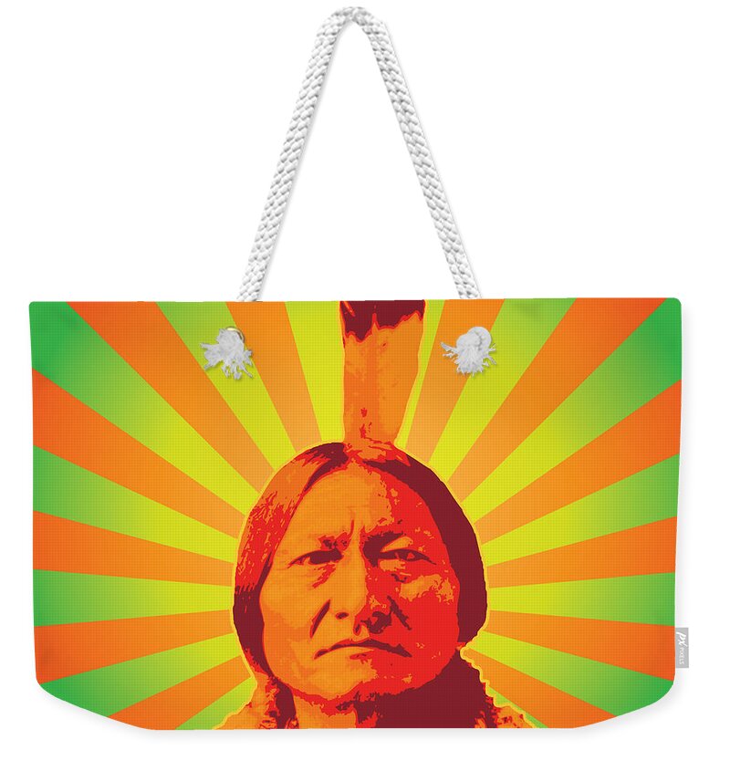 Digital Weekender Tote Bag featuring the digital art Sitting Bull by Gary Grayson