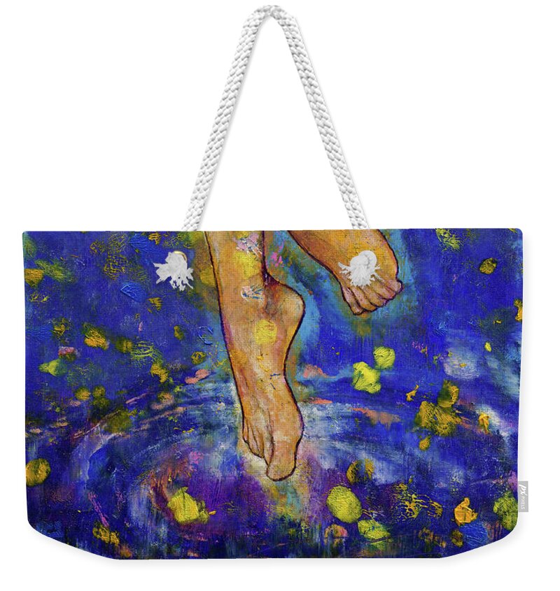 Skinny Dipping Weekender Tote Bag featuring the painting Skinny Dipping by Michael Creese