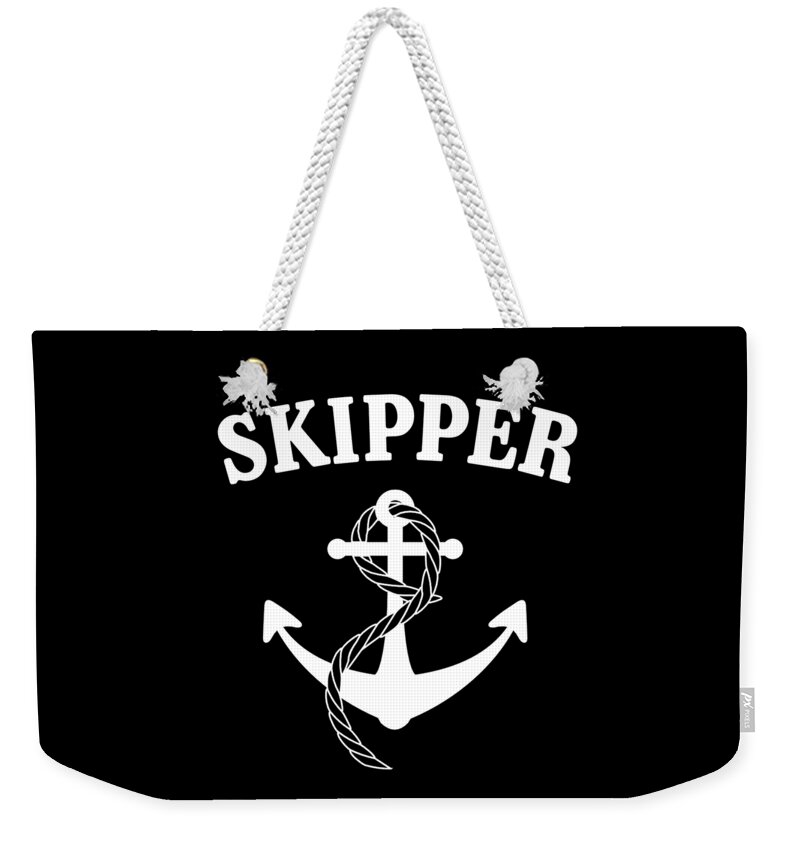 Funny Weekender Tote Bag featuring the digital art Skipper Of The Boat by Flippin Sweet Gear