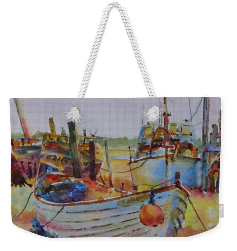 Summer Weekender Tote Bag featuring the painting Skippool Creek-G.Berry #87 by David Gilmore