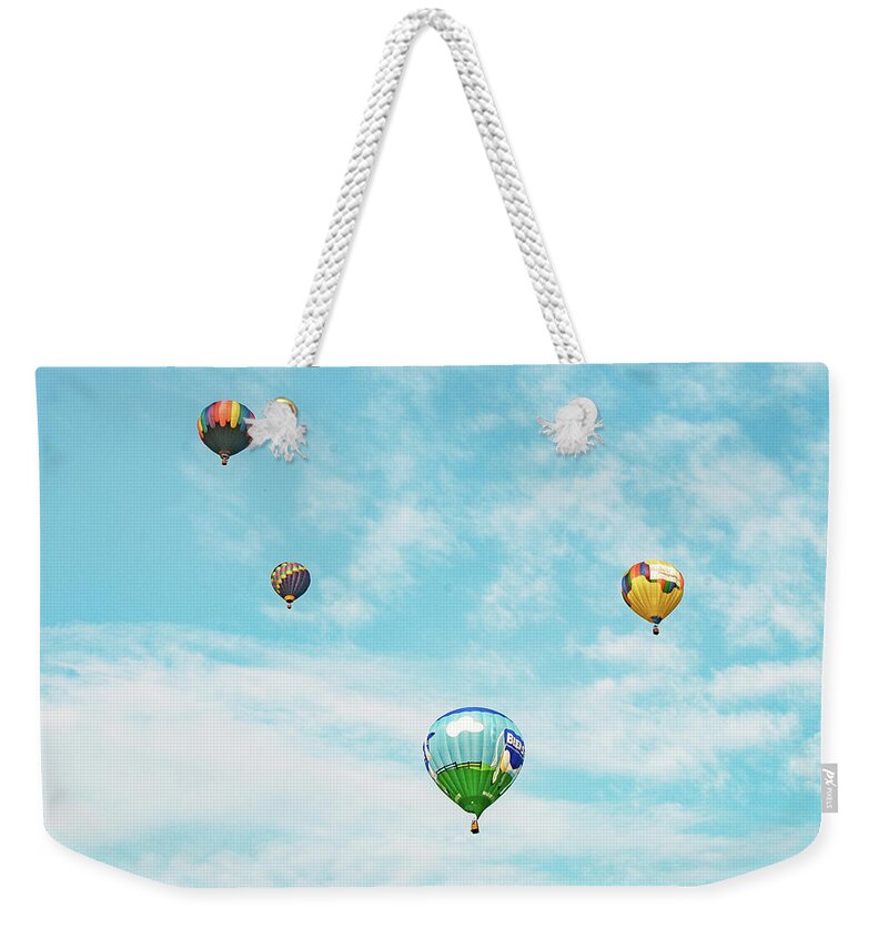 Hot Air Balloons Weekender Tote Bag featuring the photograph Sky Blue and Balloons by Todd Klassy