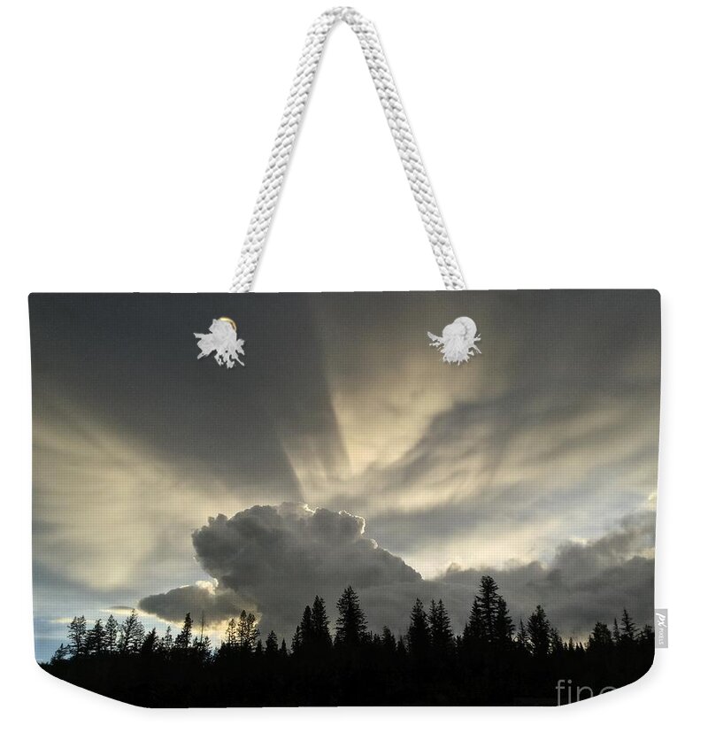 Chilcotin Plateau Weekender Tote Bag featuring the photograph Sky light by Nicola Finch