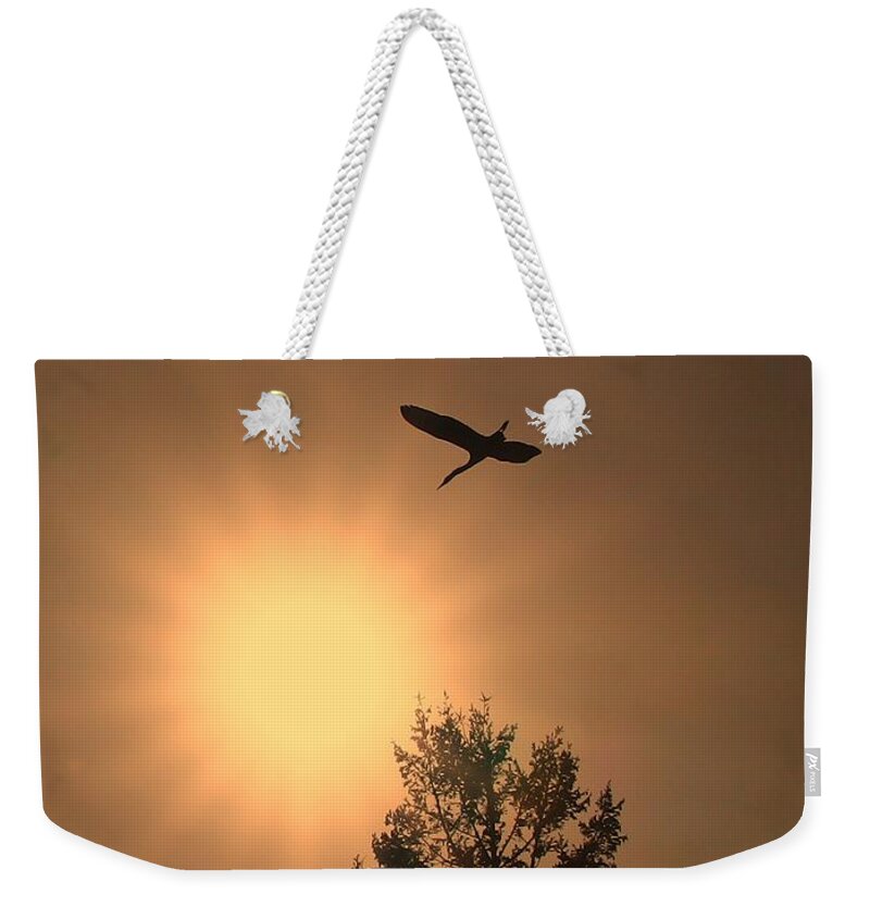 Herons Weekender Tote Bag featuring the photograph Skybird by Kimberly Furey
