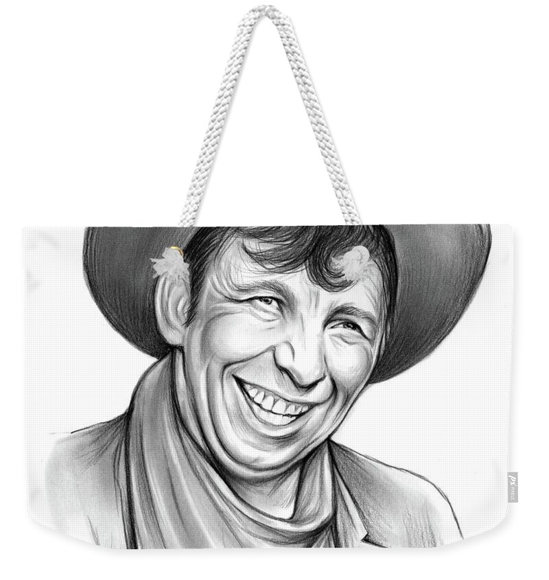 Cowboy Weekender Tote Bag featuring the drawing Slim Pickens 03 - pencil by Greg Joens