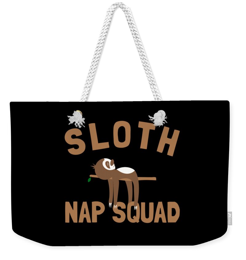 Funny Weekender Tote Bag featuring the digital art Sloth Nap Squad by Flippin Sweet Gear