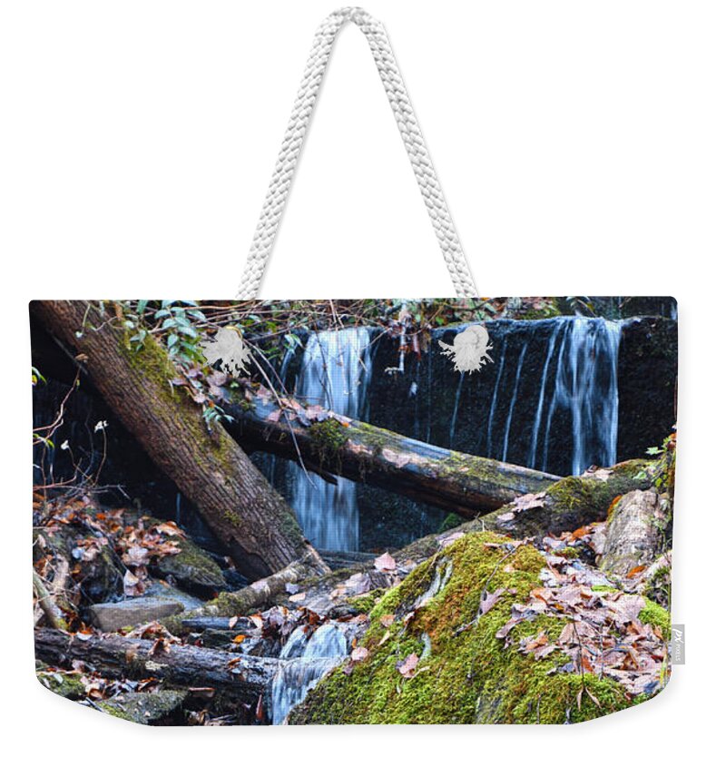 Tennessee Weekender Tote Bag featuring the photograph Small Waterfall by Phil Perkins