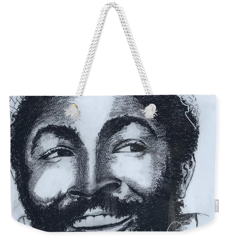  Weekender Tote Bag featuring the drawing Smile by Angie ONeal