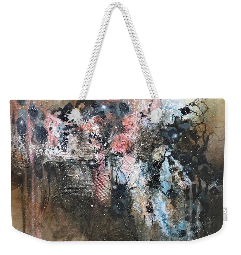 Abstract Weekender Tote Bag featuring the painting Smoke and Mirrors by Tom Shropshire